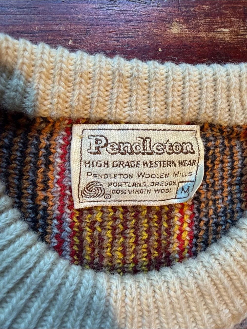 Vintage Pendleton Colorful Knit Wool Sweater: Size Medium